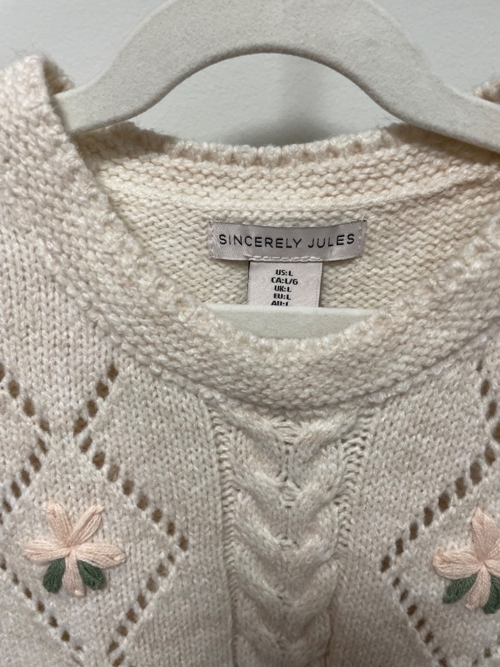 Sincerely Jules Sweater Vest Large - Picture 2 of 5